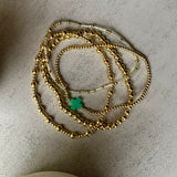 Gold Green Bracelet Stack - Set of 4