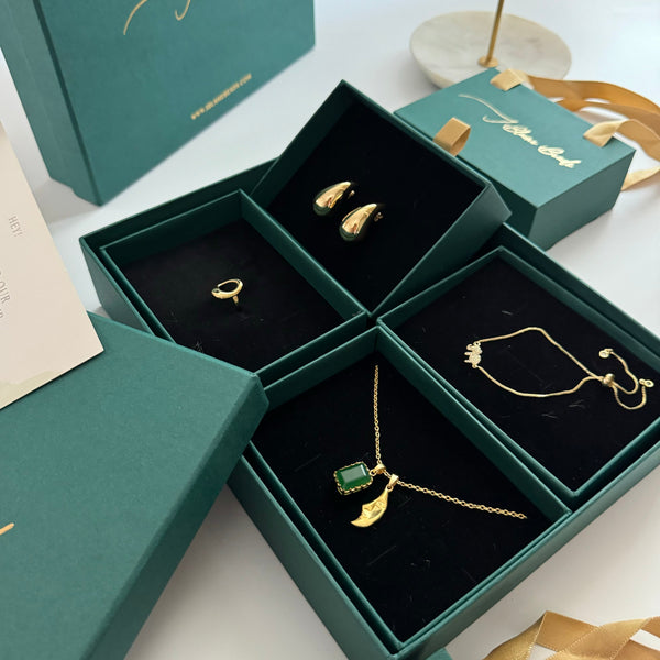 Curated Luxury Jewellery Box/Hamper - Set of 5 box/hamper- Mystic Aura Edit - 4 jewellery pieces per box/hamper