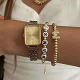 Set of 2 - Gold Pop Initial Bracelet & Gold Pop Name Bracelet