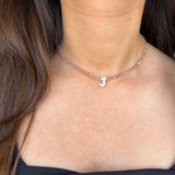 Pearl Glass Initial Beaded Choker