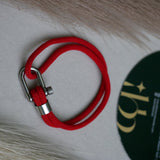 Red Nautical Shackle Wrap Bracelet