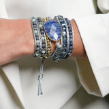 Lapis Glow Stone Wrap Bracelet