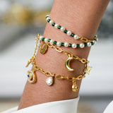 Aura Pearl Charm Wrap Bracelet