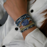 Lapis Glow Stone Wrap Bracelet