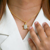 Lunar Turtle Charm Necklace