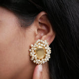 Veda Gold Pearl Studs