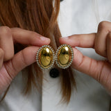 The Halo Gilded Oval Studs