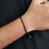 Obsidian Minimalist Cord Bracelet