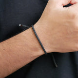 Obsidian Minimalist Cord Bracelet