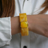 Chunky Acrylic Resin Stretch Cuff Bracelet