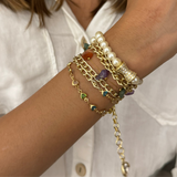 Pastel Stones & Pearl Wrap Bracelet