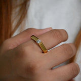 Golden Prism Crystal Ring