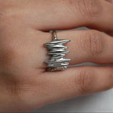 Silver Ripple RIng