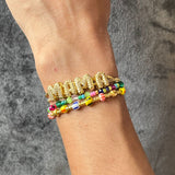 Beaded Mini Bubble Initial Name Bracelet