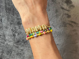 Beaded Mini Bubble Initial Name Bracelet