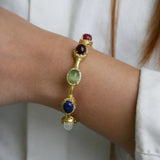 Indian Navratna Inspired Colorful Stone Bangle Jewelry