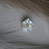 Carved Flower Button Brooch