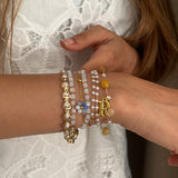 Coral Dreamscape Wrap Bracelet with Initial