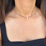Pearl Glass Initial Beaded Choker