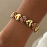 Scarlet Bubble Heart Bracelet