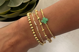 Gold Green Bracelet Stack - Set of 4
