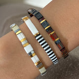 Set of 3 - Ice & Noir Tila Bracelets