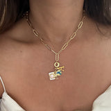 Travel Charm Necklace with Initial