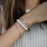 Oceanic Silver Pearl Wrap Bracelet