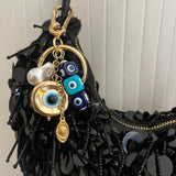 Pearl & Evil Eye Bag Charm