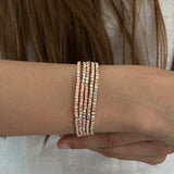 Set of 5 - Twilight Peach Confetti Bracelets