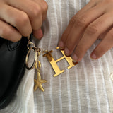 Starfish Shell Bag Charm with Initial