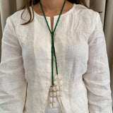 Jade Green White Signature Double Lariat