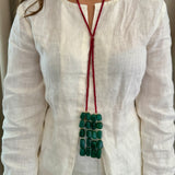 Crimson Green Signature Double Lariat