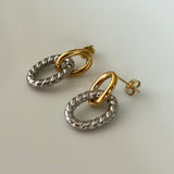 Two Tone Rope Earrings