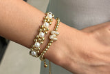 Set of 2 - Luna Link Bracelet & Gold Pop Initial Bracelet