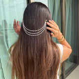 Three Layer Pearl Hair Chain