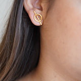 Circle Gold Chain Detachable Earrings