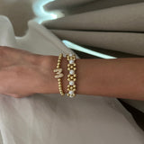 Set of 2 - Luna Link Bracelet & Gold Pop Initial Bracelet