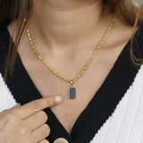 Midnight Black Stone Statement Necklace