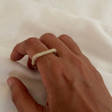 Sleek Studded Cube Ring