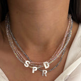 Sparkle Beaded Initial Necklace