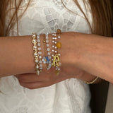 Coral Dreamscape Wrap Bracelet with Initial