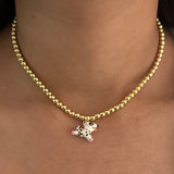 Gold Pop Dog Charm Necklace