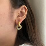 Studded Huggie Hoops