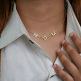 Mom & Mama Sparkle Letter Name Necklace