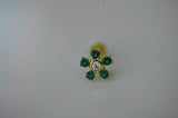 S925 Green Flower Stud
