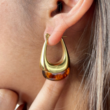 Half Hazel Drop Hoop Earrings