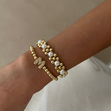 Set of 2 - Luna Link Bracelet & Gold Pop Initial Bracelet