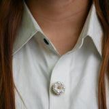 Pearl Flower Button Brooch