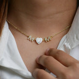 Mom Pearl Heart Necklace